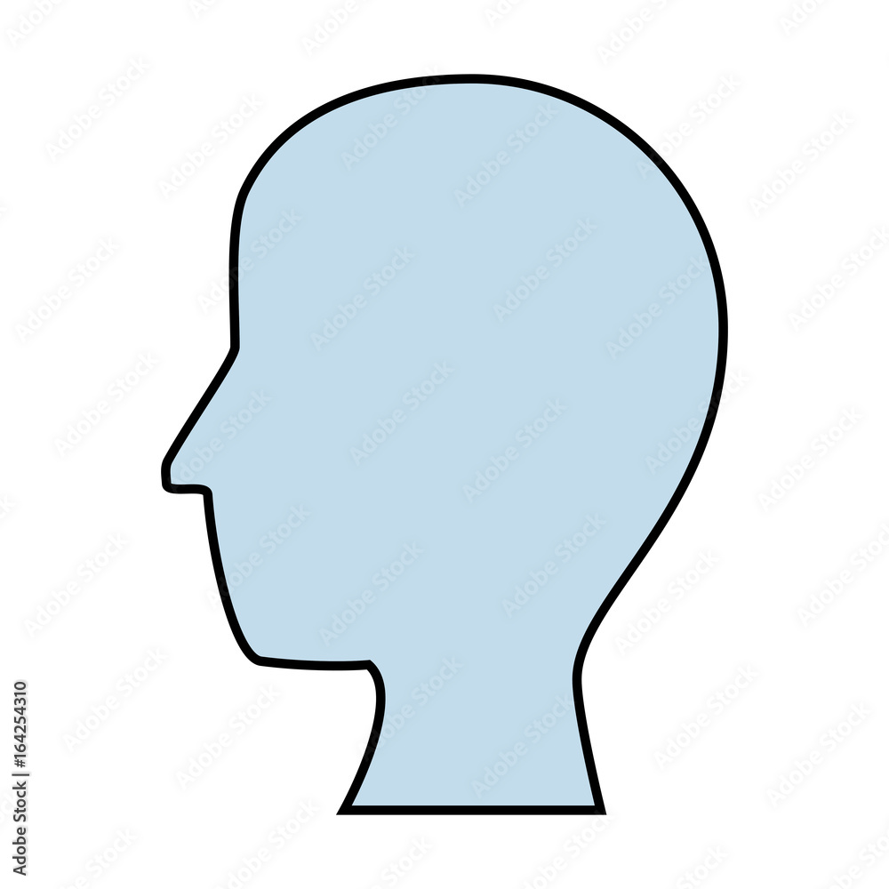 head icon over white background vector illustration head icon over white background vector illustration