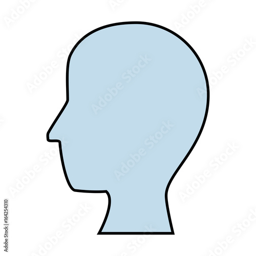 head icon over white background vector illustration