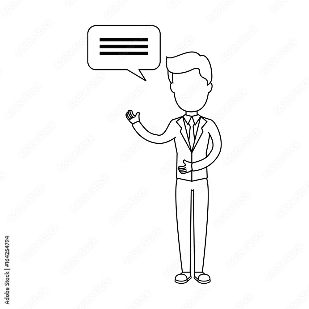 businessman with speech bubble icon over white background colorful design vector illustration businessman with speech bubble icon over white background colorful design vector illustration