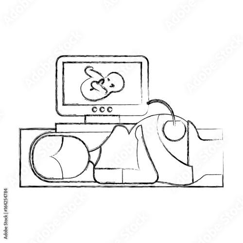 Ultrasound monitor isolated icon vector illustration design