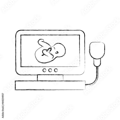 Ultrasound monitor isolated icon vector illustration design