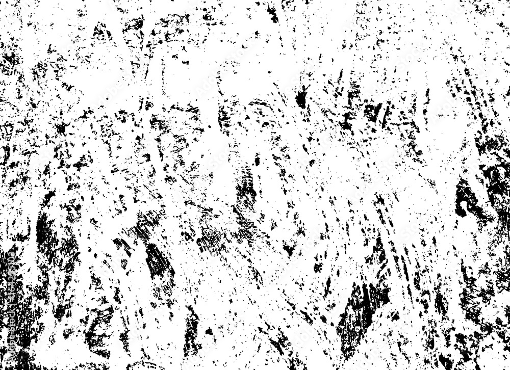 Fototapeta premium Scratched and worn vintage overlay. Black ink drips on white.