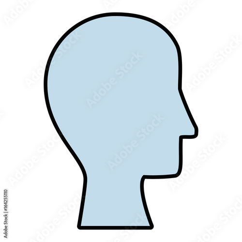 head icon over white background vector illustration