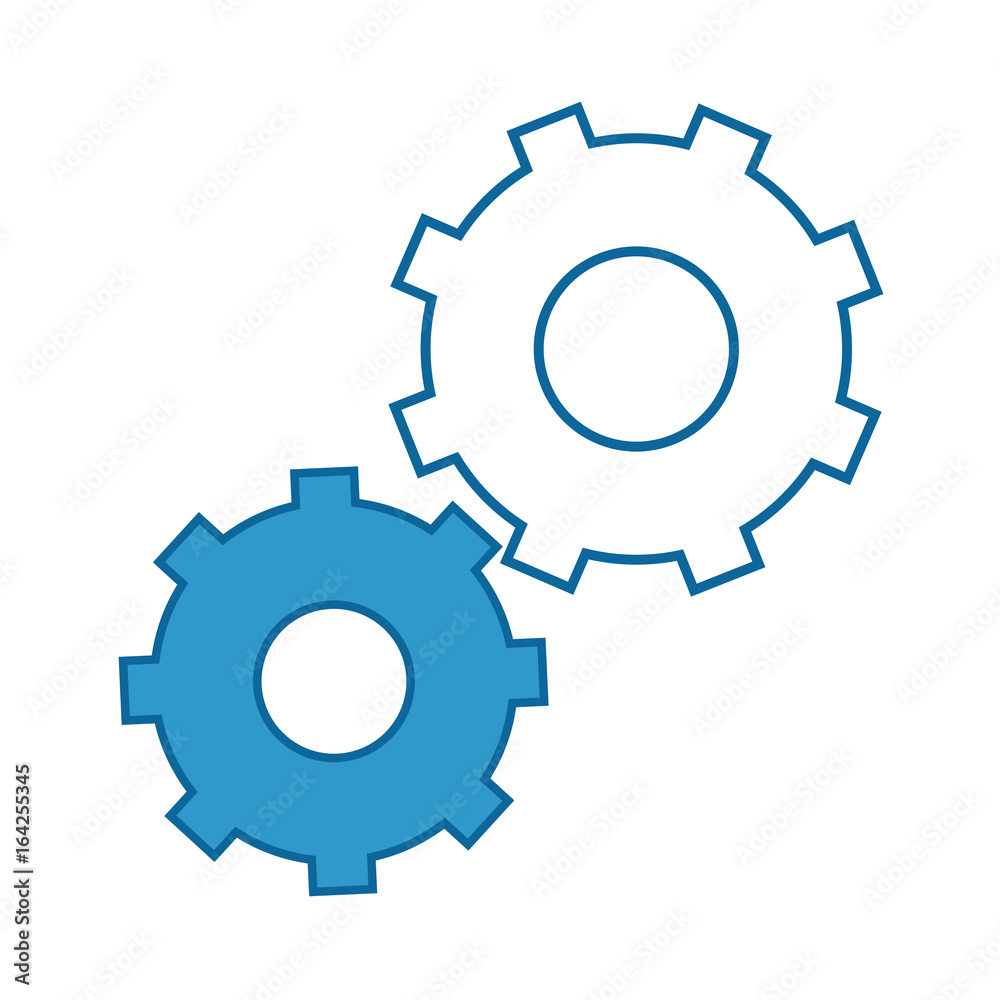 gear wheels icon over white background vector illustration