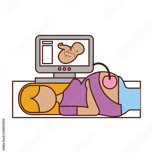 Ultrasound monitor isolated icon vector illustration design