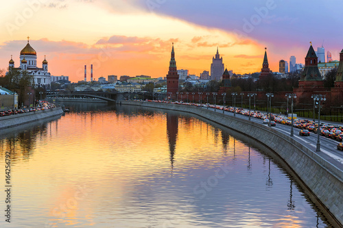 Sunset over the Moscow Kremlin  Russia