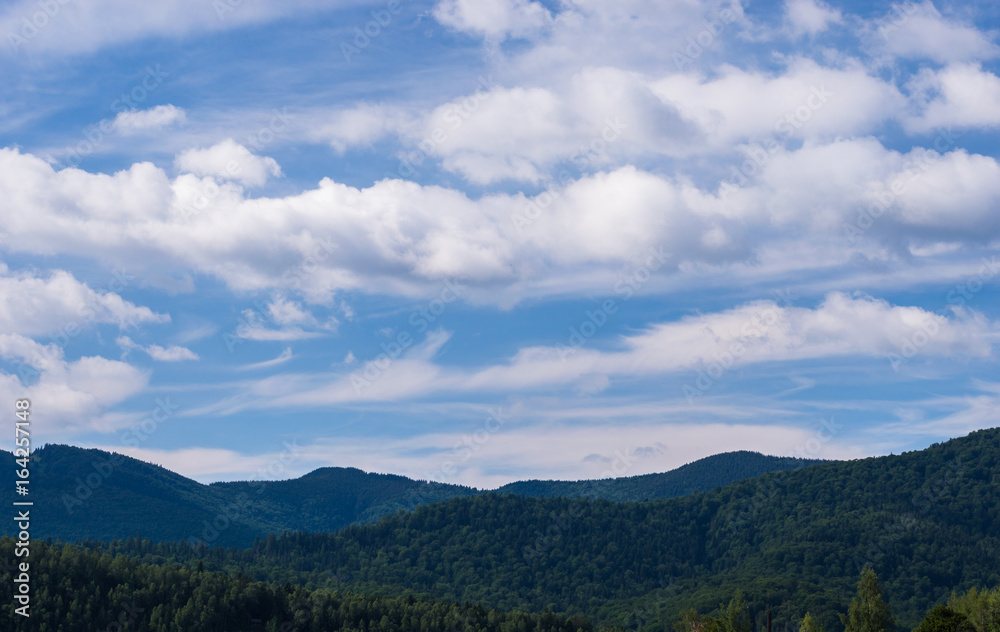 Carpathian mountains landscape in Ukraine in the summer season in Yaremche