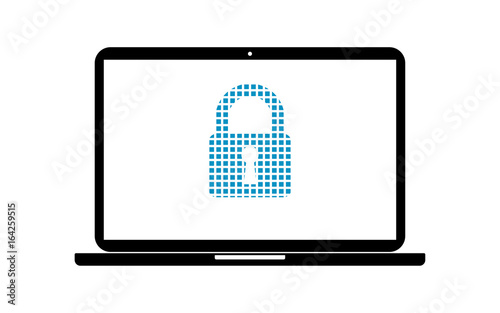 Pixel Icon Laptop - Schloss