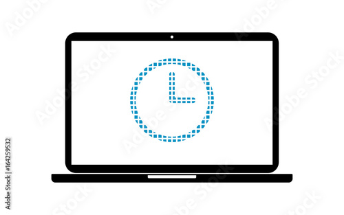 Pixel Icon Laptop - Uhr