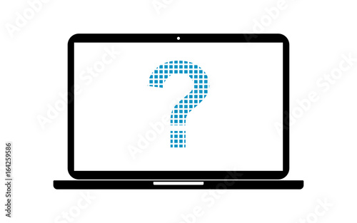 Pixel Icon Laptop - Fragezeichen FAQ