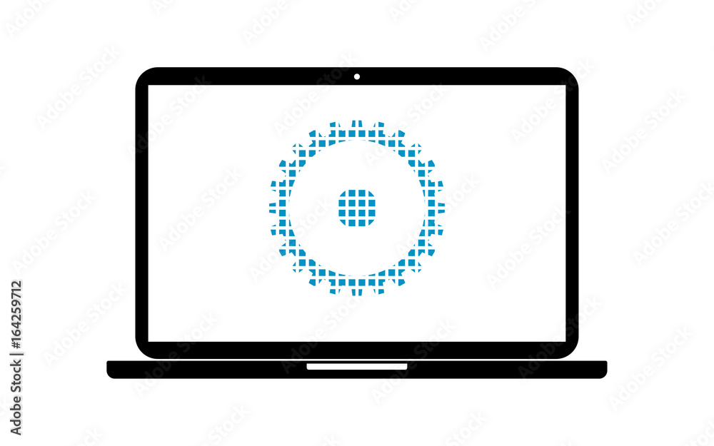Pixel Icon Laptop - Zahnrad Mechanik