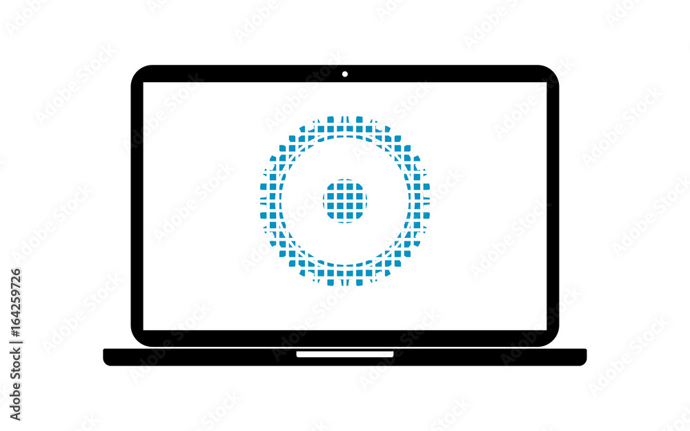Pixel Icon Laptop - Zahnrad Technik