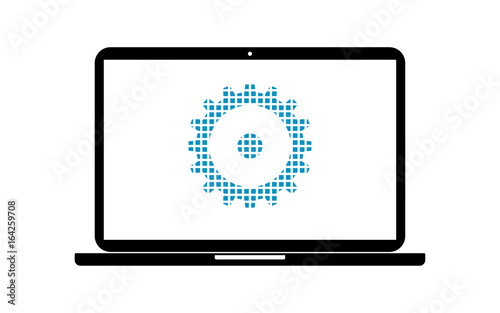 Pixel Icon Laptop - Zahnrad Optionen