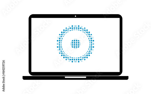 Pixel Icon Laptop - Zahnrad Technik