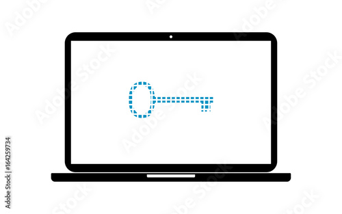 Pixel Icon Laptop - Schlüssel retro