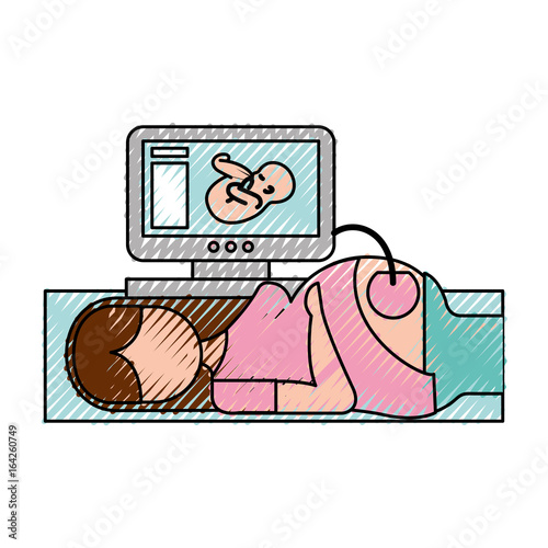 Ultrasound monitor isolated icon vector illustration design