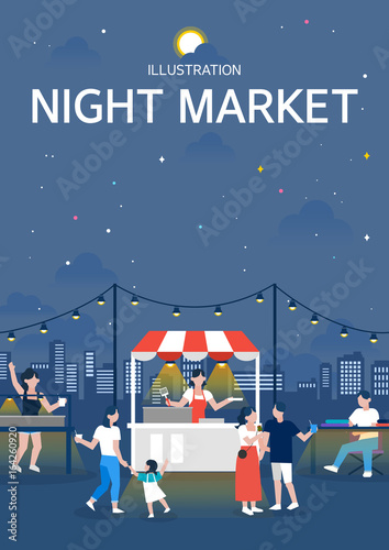 Night market illustration