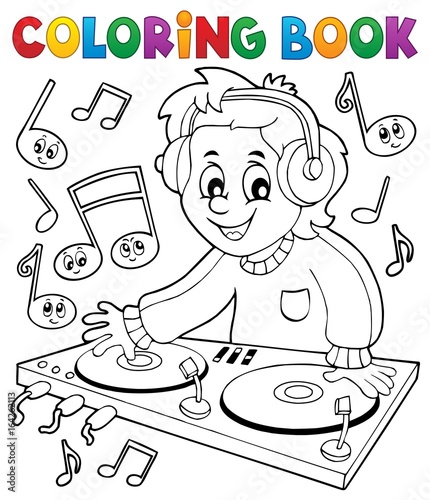 Coloring book DJ boy