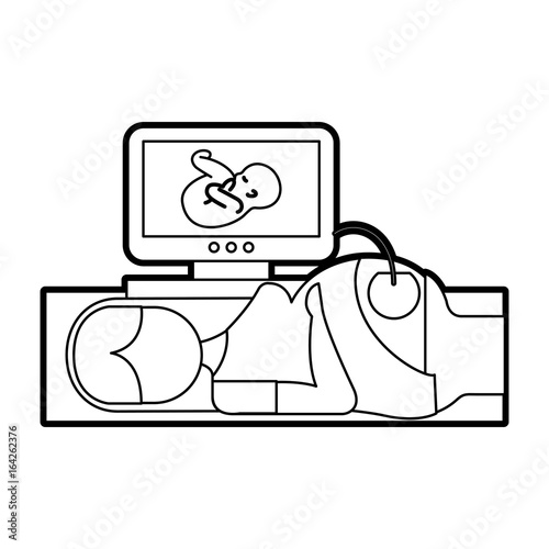 Ultrasound monitor isolated icon vector illustration design