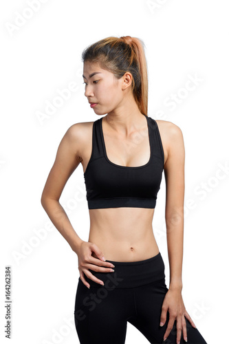 Growth portrait of fitness woman in sportswear.