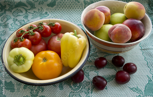 Summer fruits and vegetables