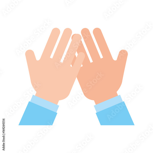 hands human protected icon vector illustration design