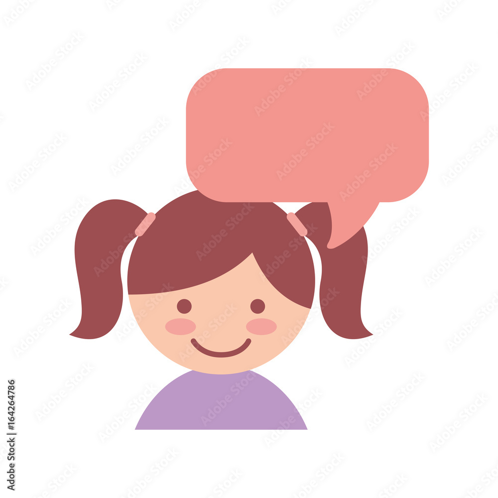 cute little girl with speech bubble vector illustration design cute little girl with speech bubble vector illustration design