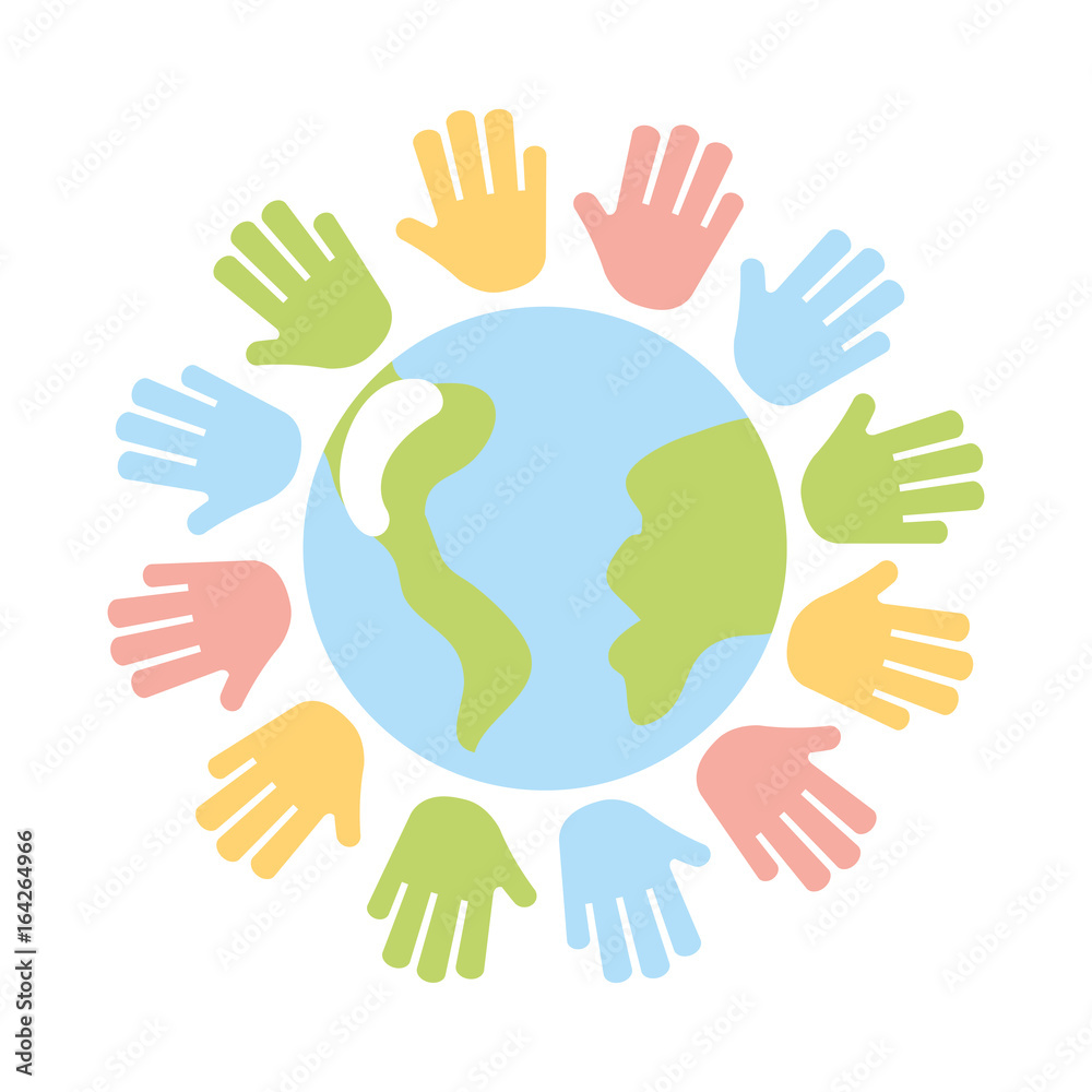 hands human with world planet earth icon vector illustration design hands human with world planet earth icon vector illustration design