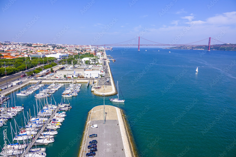 Sailing boats at Belem Marina in Lisbon