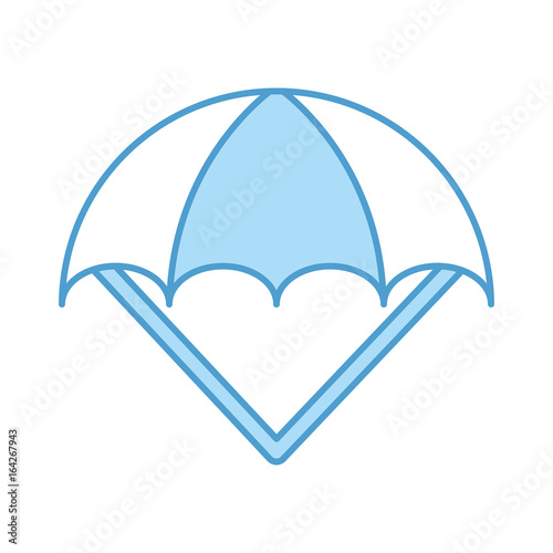 parachute open isolated icon vector illustration design