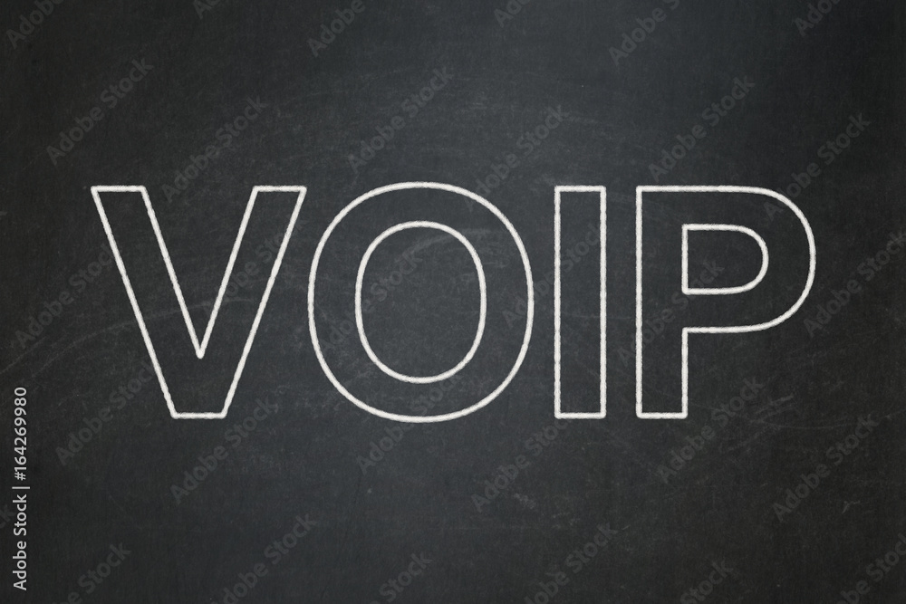 Obraz premium Web design concept: VOIP on chalkboard background