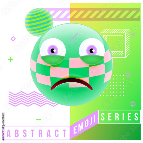 Abstract Cute Frustrated Emoji