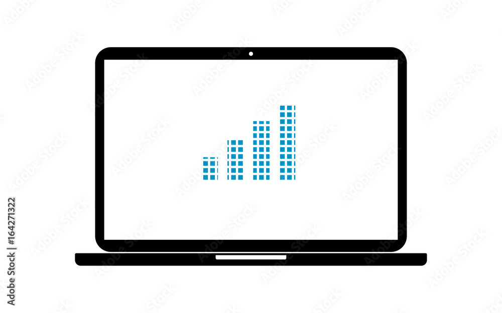 Pixel Icon Laptop - Balkendiagramm Pixel Icon Laptop - Balkendiagramm