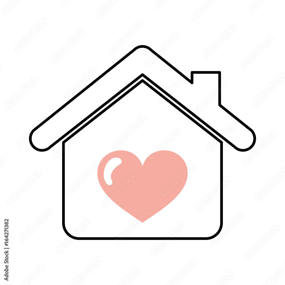 house with heart icon vector illustration design