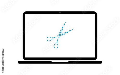 Pixel Icon Laptop - Schere