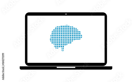 Pixel Icon Laptop - Gehirn