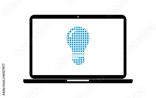 Pixel Icon Laptop - Glühbirne