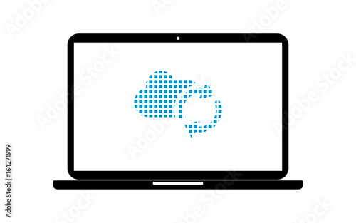 Pixel Icon Laptop - Wolke Synchronisation