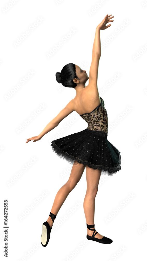 Fototapeta premium 3D Rendering Ballerina on White