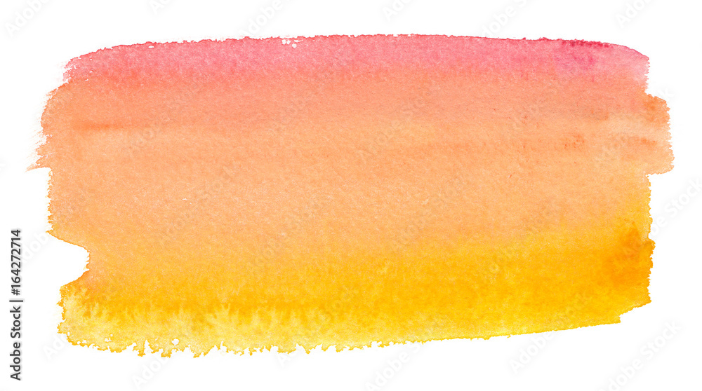 Pale pink to bright yellow gradient painted in watercolor on clean white background Pale pink to bright yellow gradient painted in watercolor on clean white background