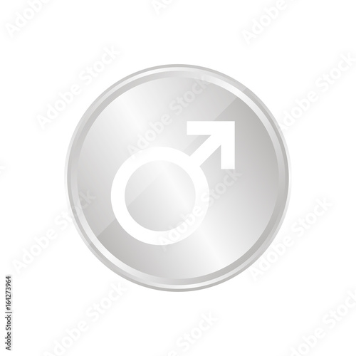 Silberne Münze - Symbol Männlich