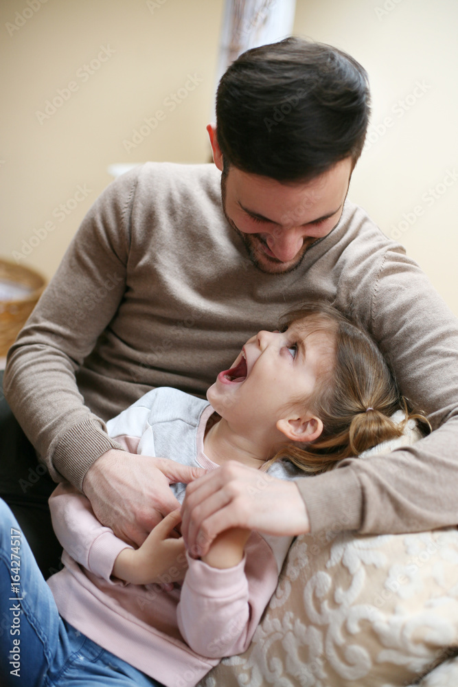 Father playing with his daughter. Father playing with his daughter.