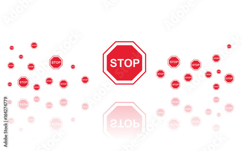 Stopschild Reflektierend Weiss