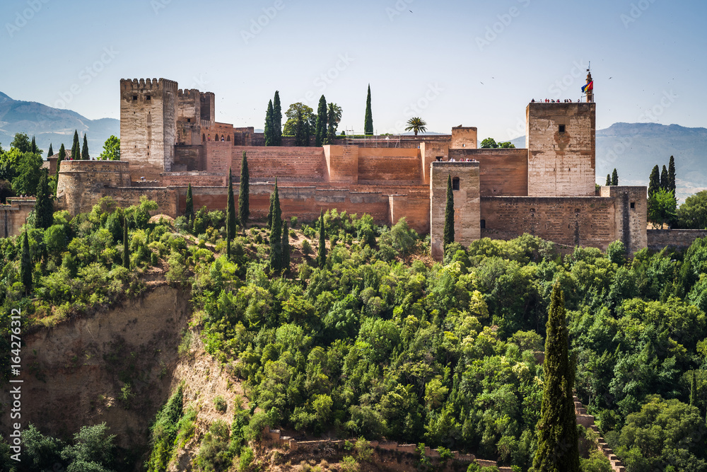 The wonderful complex of Alhambra in Granada, Andalusia, Spain