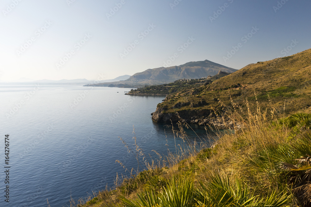 Landscape with sea and coast, Sicily, Italy