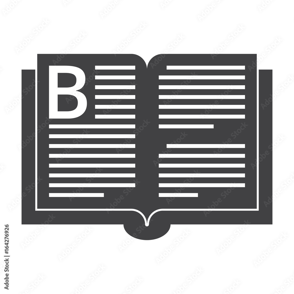 Book black vector silhouette on white background Book black vector silhouette on white background