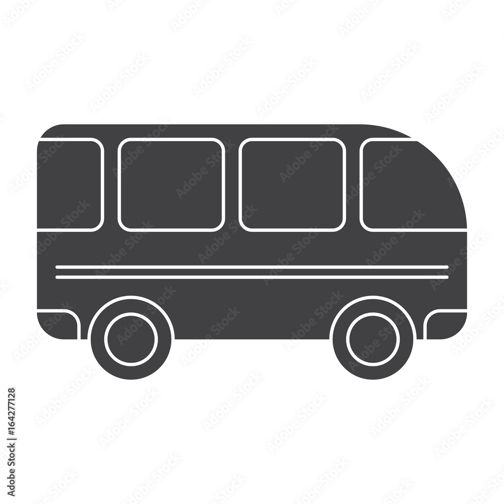 School bus vector black silhouette on white background School bus vector black silhouette on white background