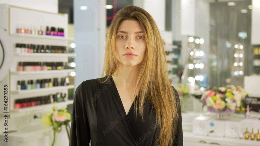 Attractive woman before and after make up Attractive woman before and after make up