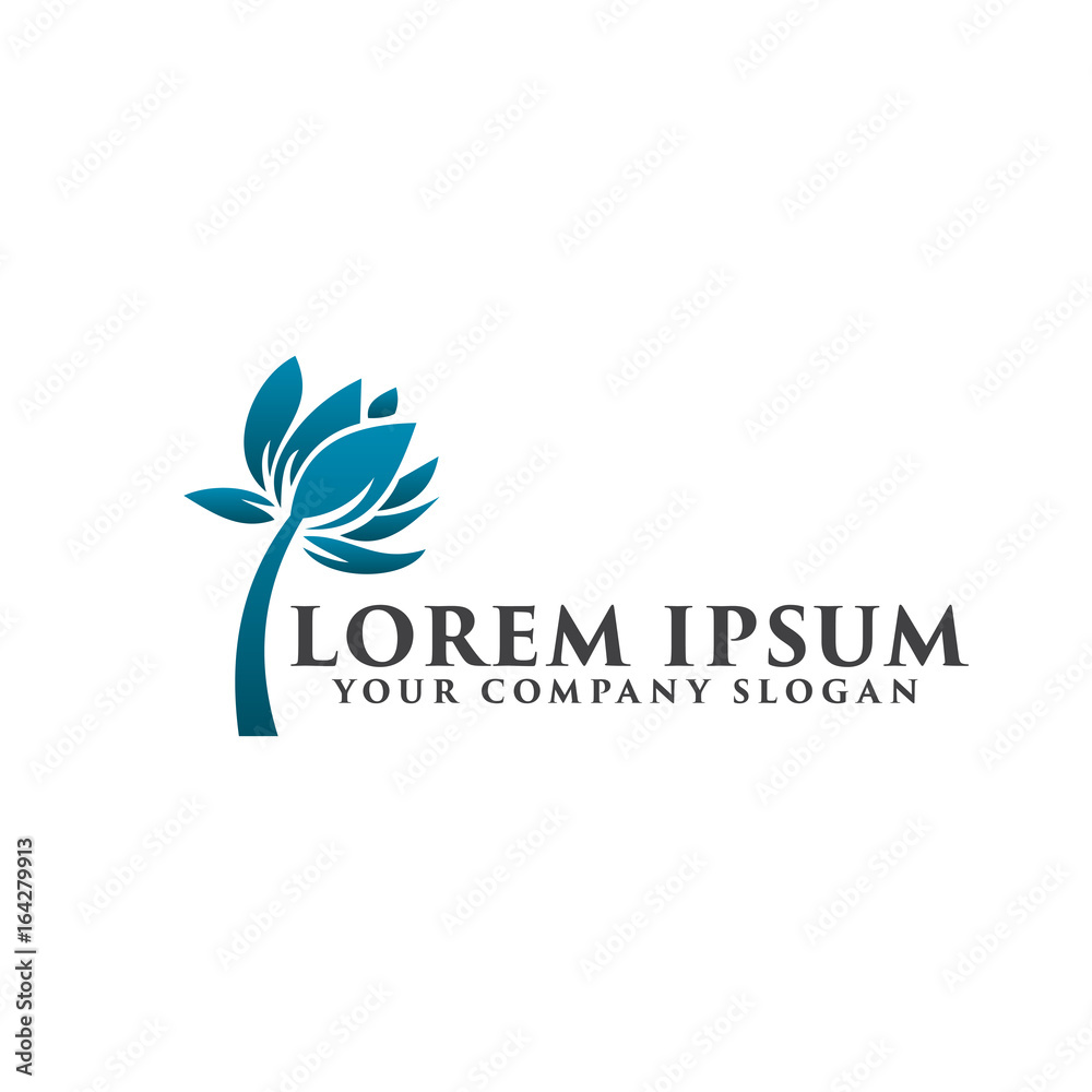 blue flower logo design concept template blue flower logo design concept template