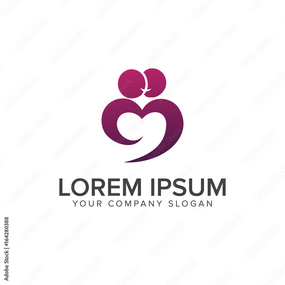 couple people kiss love logo design concept template couple people kiss love logo design concept template
